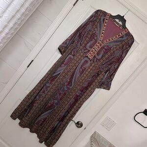 SOLD—Soft Surroundings Purple Paisley Mira Maxi Dress size Large